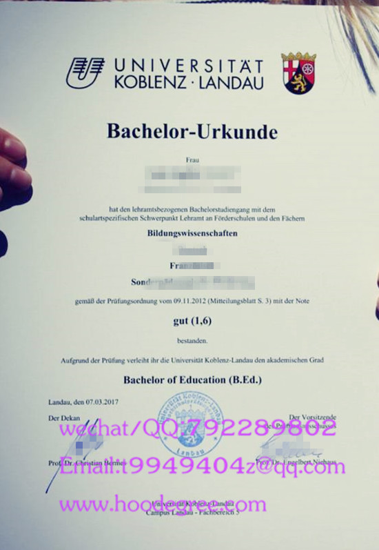 Universität Koblenz-Landau degree certificate德国科布伦茨-兰道大学学位证