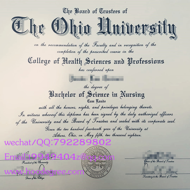 美国俄亥俄大学毕业证the ohio university degree certificate