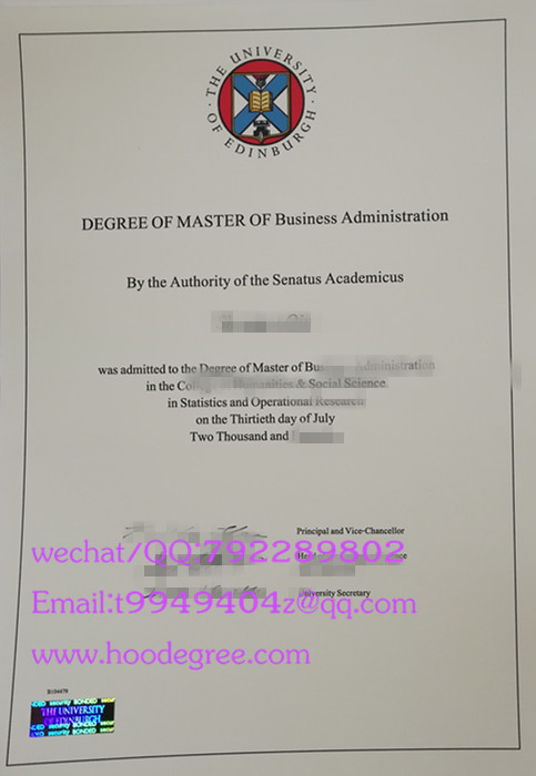 英国爱丁堡大学毕业证The University of Edinburgh  degree certificate