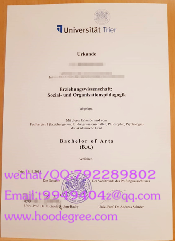 universität trier urkunde德国特里尔大学毕业证书