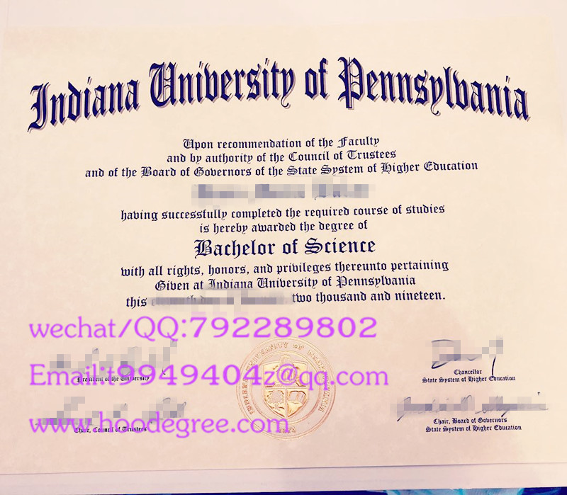 indiana university of pennsylvania degree certificate宾州印第安纳大学毕业证书