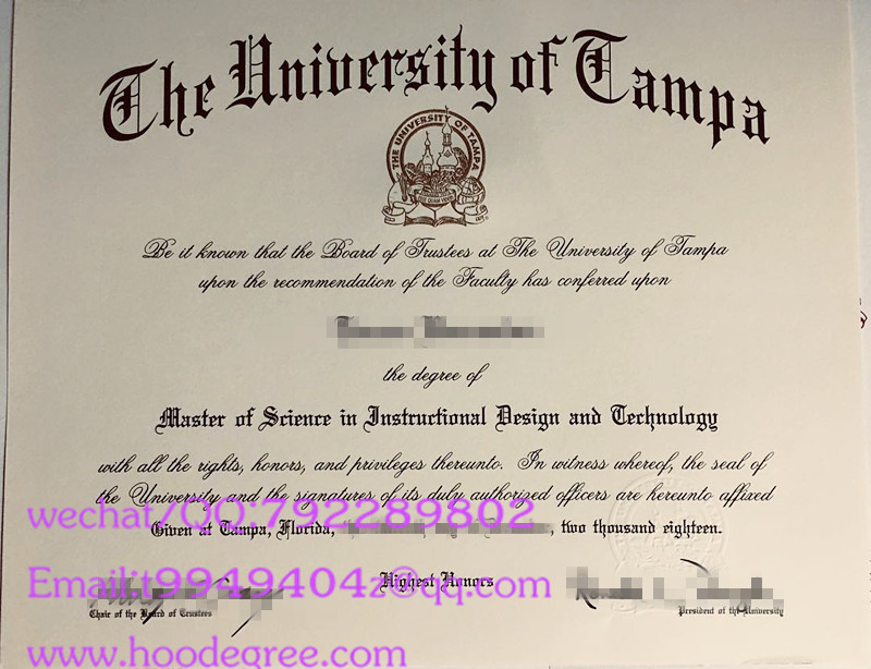 the university of tampa graduation certificate坦帕大学毕业证书