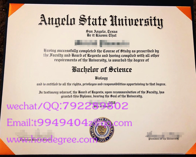 angelo state university degree certificate美国安杰洛州立大学毕业证书