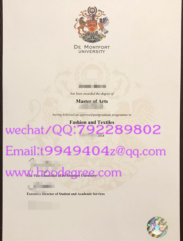 De Montfort University graduation certificate德蒙福特大学毕业证书