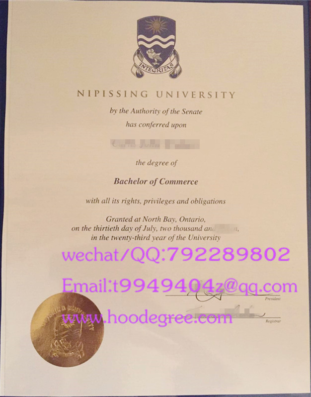 Nipissing University degree certificate尼皮辛大学毕业证书