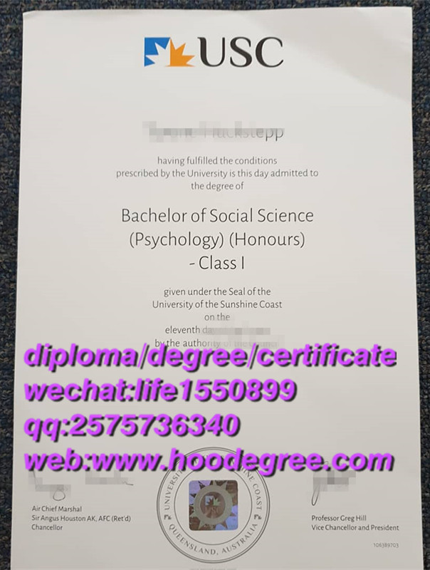 diploma from University of The Sunshine Coast阳光海岸大学毕业证书