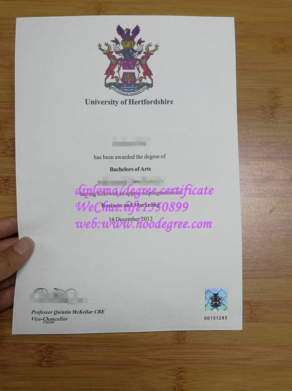 赫特福德大学certificate from University of Hertfordshire